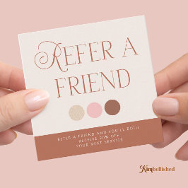 Elfenbens Rosa Terrakotta Sminkör Referralkort Rabattkort