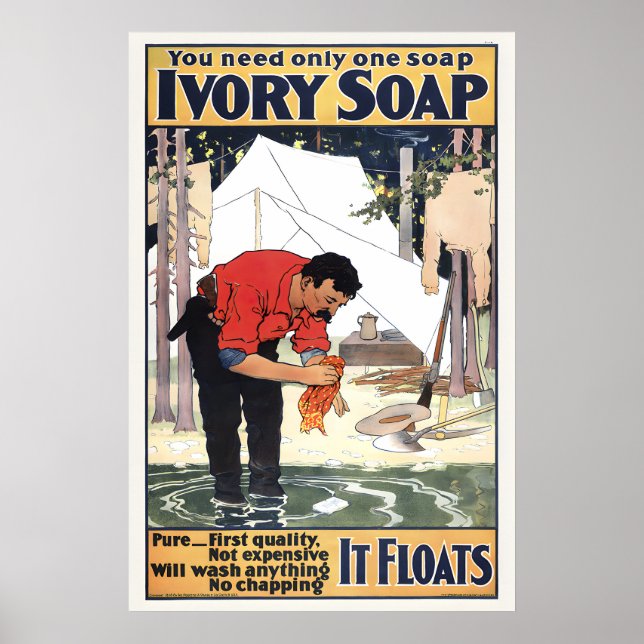 Elfenbens Tvål Vintage Affischtryck Poster (Framsidan)