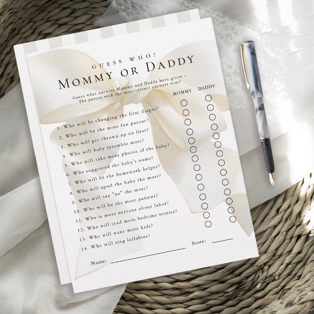 Elfenbensbåge Baby Shower Lek Gissa Vem (Skapare uppladdad)