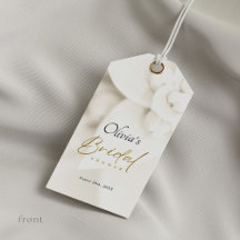 Elfenbensblom & Elegant Guld Skrift Bröllopsdusch