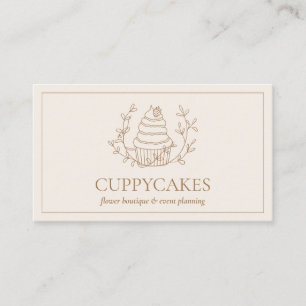 Elfenbensblommig Cupcake Bagare Bageri Kock Cateri Visitkort