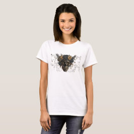 Elfenbensblommig Dödskalle Halloween-kostym T-Shir T Shirt