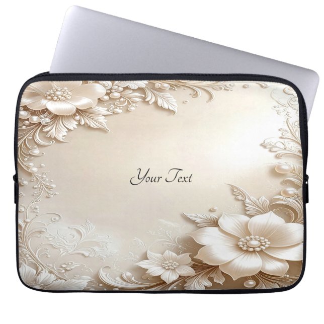 Elfenbensblommor Laptopfodral Laptop Fodral (Framsidan)