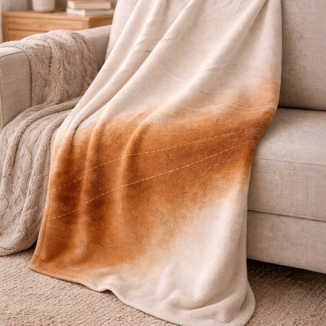 Elfenbensbrun bleknande flanellfilt fleecefilt (Ivory fades into warm brown with subtle gold detail, bringing depth and balance to neutral spaces.)