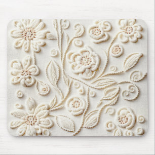 Elfenbensdesign för broderade Blommigtar Musmatta