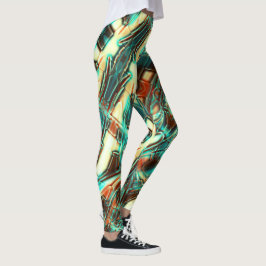 Elfenbensdigital med bränd ton och viss myntfilm leggings
