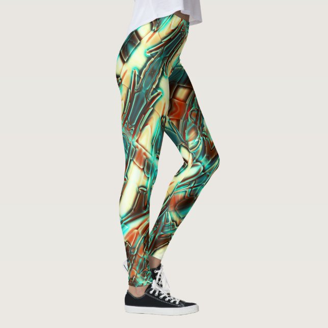Elfenbensdigital med bränd ton och viss myntfilm leggings (Höger)