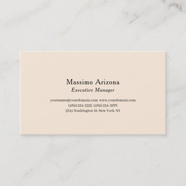 Elfenbensfärg Enkel Professionell Modern Minimalis Visitkort (Framsida)
