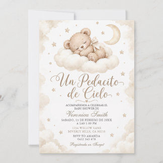 Elfenbensfärgad Baby Shower Invitation - En Bit av Inbjudningar