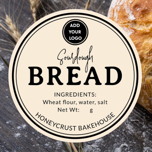 Elfenbensfärgad Bakery Sourdough Bröd Etikett Klis (Skapare uppladdad)