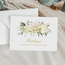 elfenbensfärgad brudtackkort med blommotiv inbjudan vykort