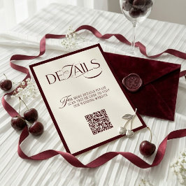 Elfenbensfärgad burgunder lyxig bröllopsdetalj tilläggskort