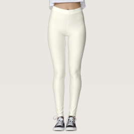 Elfenbensfärgad enfärgad leggings