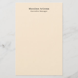 Elfenbensfärgad Enkel Professionell Modern Minimal Brevpapper