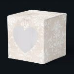 Elfenbensfärgad Grunge Damask med patina Presentaskar<br><div class="desc">Glänsande elfenben och vit åldrad vintage damask mönstrat presentask.</div>