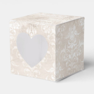 Elfenbensfärgad Grunge Damask med patina Presentaskar