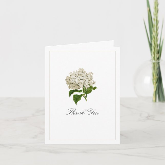 Elfenbensfärgad Hydrangea Blomma Baby Shower Baby  Tack Kort (Framsida)