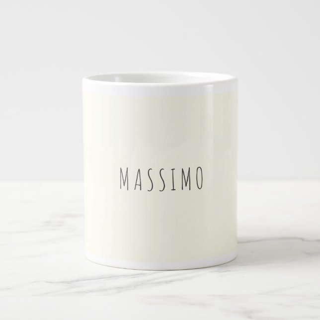 Elfenbensfärgad minimalistisk enkel modern estetik jumbo mugg (Framsidan)
