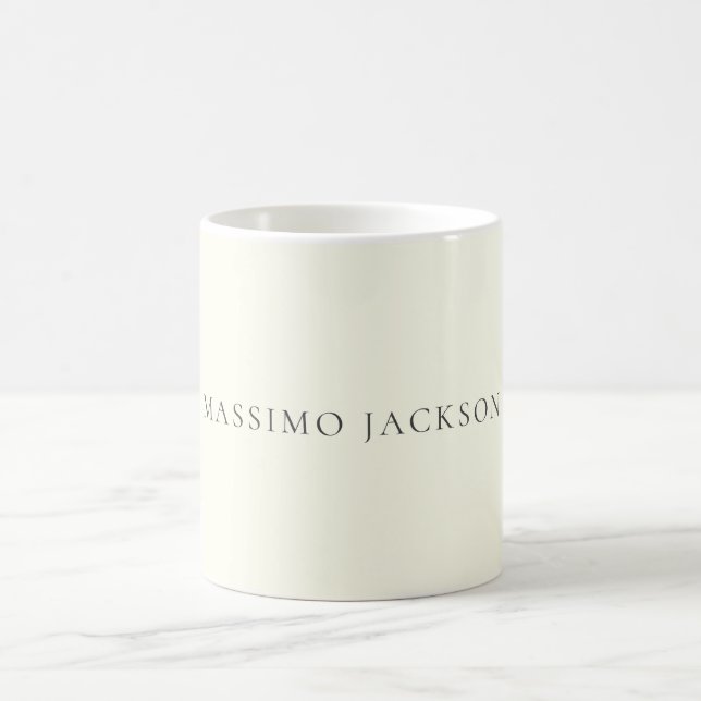 Elfenbensfärgad minimalistisk enkel modern estetik kaffemugg (Center)