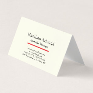 Elfenbensfärgad modern minimalistisk visitkort