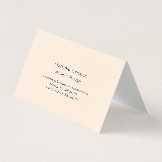 Elfenbensfärgad Plain Professional Modern Minimail Visitkort (Framsida)