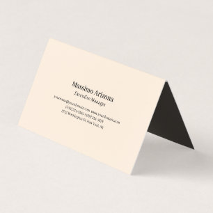 Elfenbensfärgad Plain Professionell Modern Minimal Visitkort