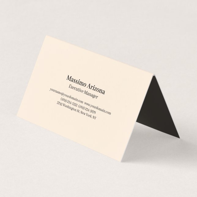 Elfenbensfärgad Plain Professionell Modern Minimal Visitkort (Framsida)