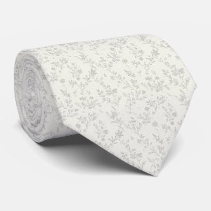 Elfenbensfärgad subtil blomster slips