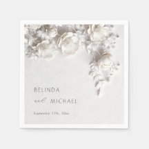 Elfenbensfärgade 3D-blommor Rosor Minimalistiskt B