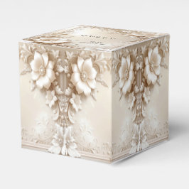 Elfenbensfärgade blommor presentbox presentaskar