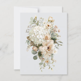 Elfenbensfärgade blomsterarrangemang Klistermärke Vykort