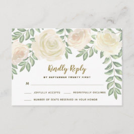 Elfenbensfärgade bröllops-RSVP-kort med blush cham OSA Kort