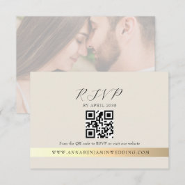 Elfenbensfärgade Foto QR-kod Bröllop OSA Kort