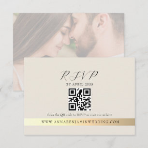 Elfenbensfärgade Foto QR-kod Bröllop OSA Kort