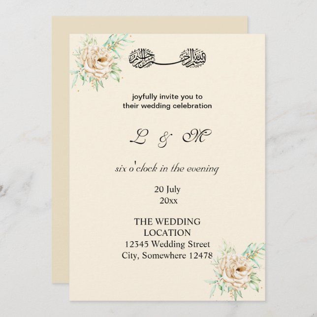 elfenbensformad enkel monogrammerad (Fram/baksida)