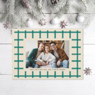 Elfenbensfoto med minimalt julfoto i Grönten Julkort