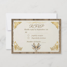 Elfenbensguld Boho Blommig Rustik Elegant Skrift OSA Kort