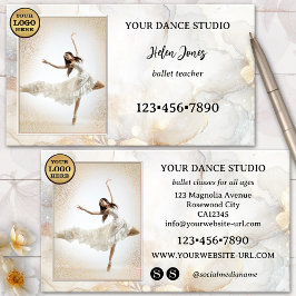 Elfenbensguld Konstnärlig Balett Dansstudio Visitkort