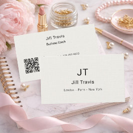 Elfenbenskräm modern minimalistisk lyx visitkort