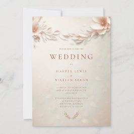 Elfenbenskusten blommigt bröllop inbjudningar