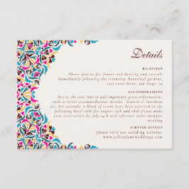 Elfenbenskusten Blommigt Stil Gräns Bröllop Tilläggskort