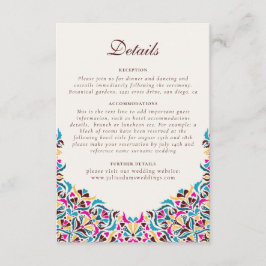 Elfenbenskusten Blommigt Stil Gräns Bröllop Tilläggskort