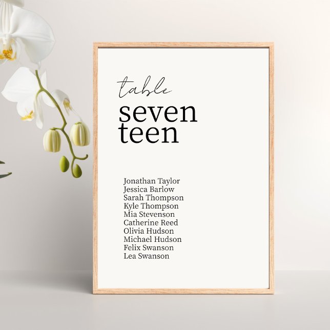 Elfenbenskusten | Chic Modern Minimalist Bröllop Bordsnummer (Skapare uppladdad)