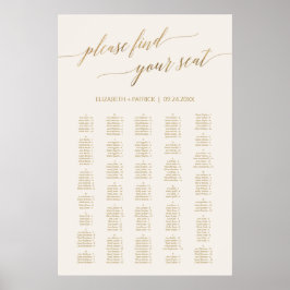 Elfenbenskusten elegant Guld 200+ Sittdiagram Poster
