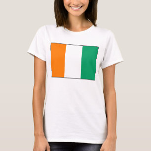 Elfenbenskusten Flagga x Karta T-Shirt