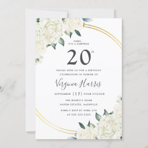 Elfenbenskusten guld Blommigt 220:e födelsedagen Inbjudningar