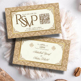 Elfenbenskusten Guld Damask QR Code OSA Islamic Br Tilläggskort
