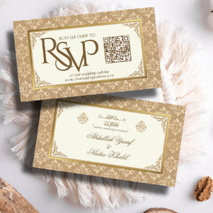 Elfenbenskusten Guld Damask QR Code OSA Islamic Br Tilläggskort