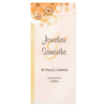 Elfenbenskusten Guld och Peach Blommigt Slim Bröll