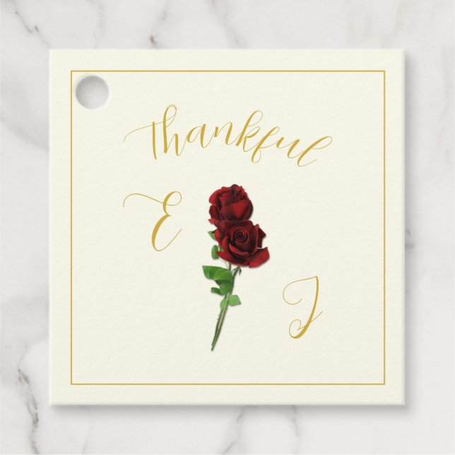 Elfenbenskusten Guld Ro Bröllop Gåvor Etiketter (Framsida)